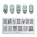 Makartt 12pcs Nail Art Stamp Stamping Templates Kit with 10pcs Plastic Manicure Plates 1 Stamper 1 Scraper for DIY & Salon Nail Art, S-01