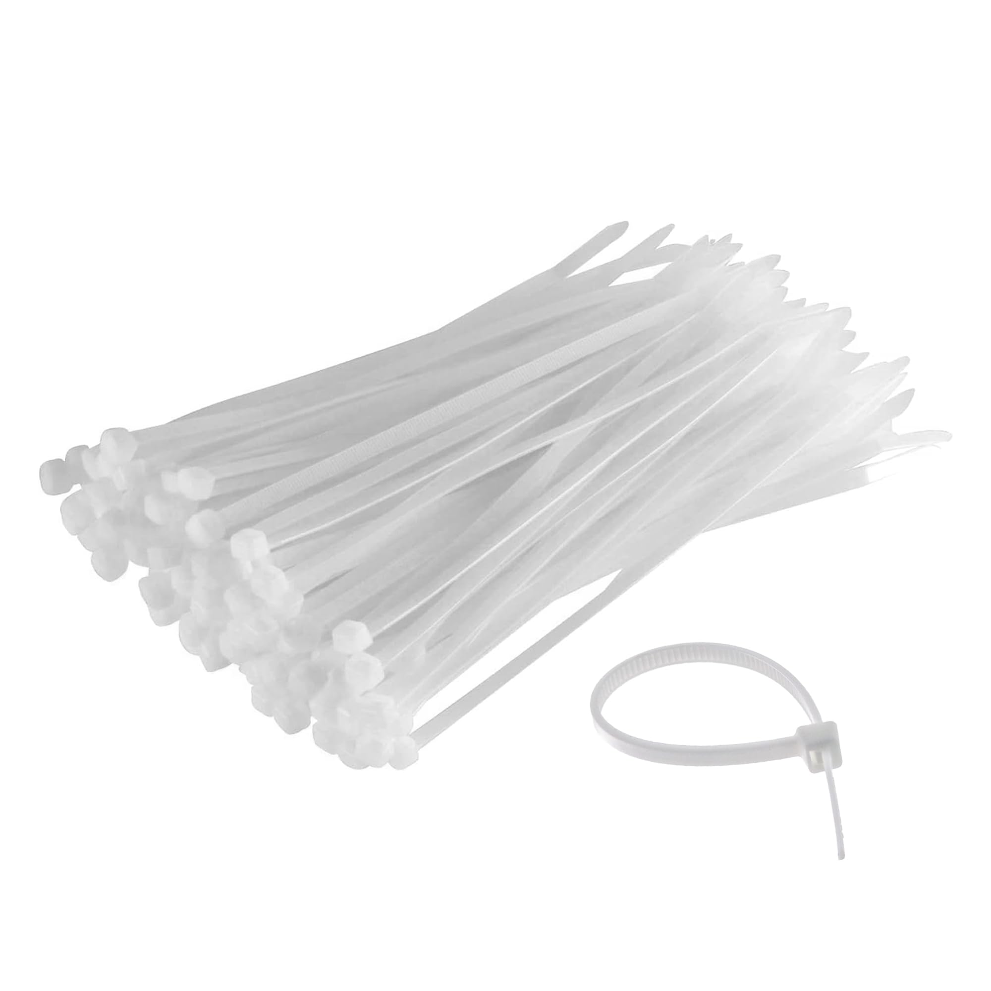 LEDSone 100 Pack White Plastic Cable Ties 10 mm × 1200 mm Heavy Duty Strong Nylon Self Locking Secure Tensile Strength Zip Tie Wraps Self Locking Secure Tensile Strength Zip Tie Wraps