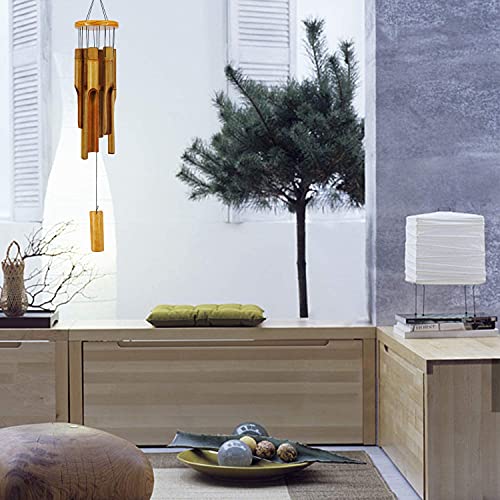 Campanelli A Vento In Bambù Per Esterni, Campanelli A Vento In Legno Con Melodia Profonda, 76,2 Cm, Classico Scacciaspiriti Da Giardino Zen Per Relax, Grazia. Decorazione Per La Casa Per Patio, - 6