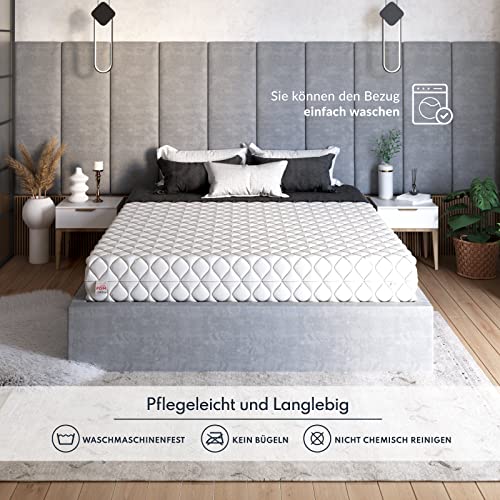 FDM Matratze 90x200 cm Härtegrad H3 Höhe 23 cm Taschenfederkernmatratze Polyurethan-Schaum 7 Komfortzonen mit Hypoallergenem Waschbarem Premium-Bezug Oeko-Tex Medic MAX – Bild 7