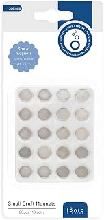 Tonic Studios Small Craft Magnets - All Purpose Magnets for Journals, Scrapbooking, and more - 20 Piece, 10mm