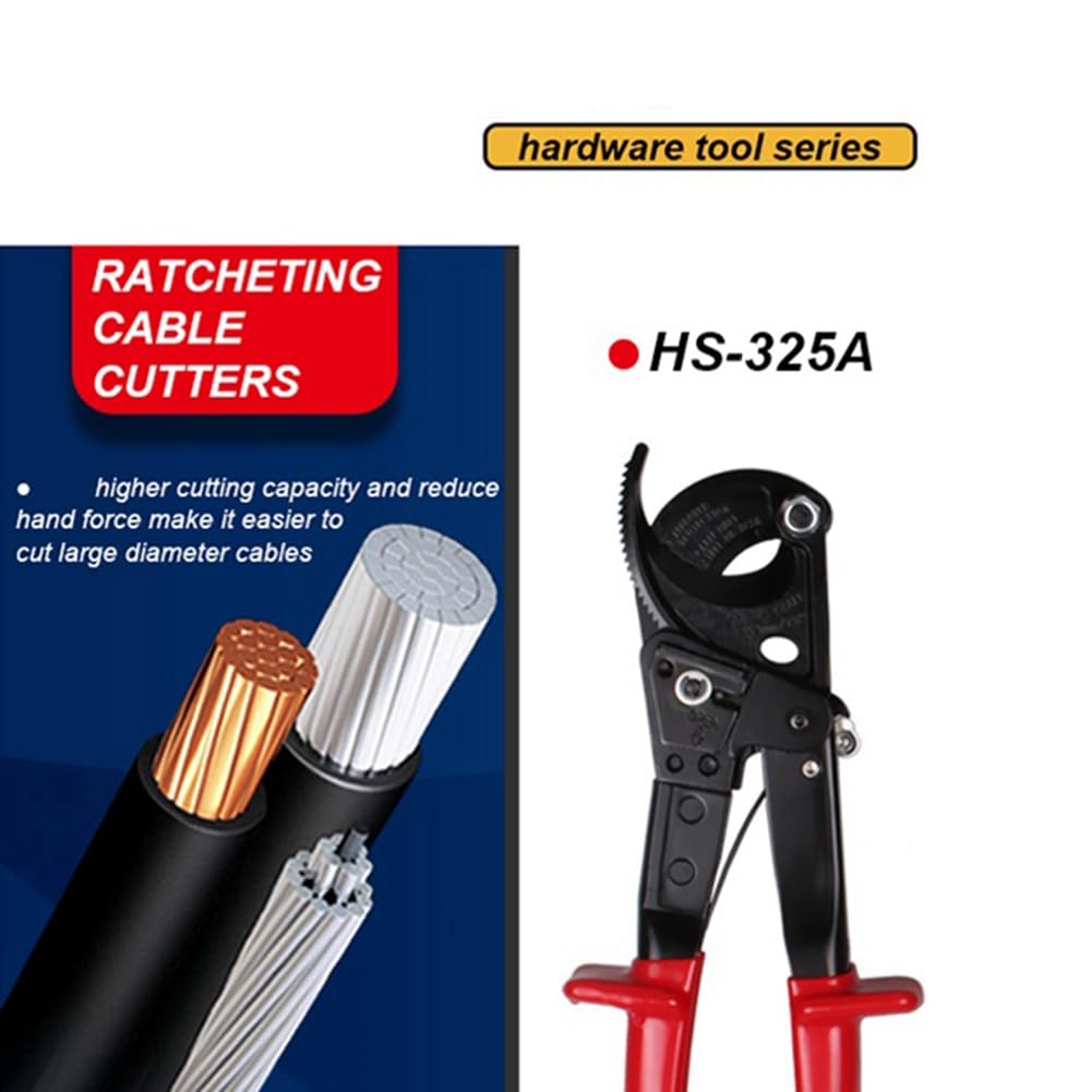 Tijeras para Cables con Trinquete Herramientas Manuales para Cortar Cables con Trinquete Herramientas Que Ahorran Mano de Obra Tijeras Alicates para Prensar Tijeras para Cables
