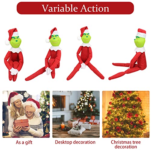 Green Monster Doll Christmas Suffed Plush Toy Red Green Monster Elf Ornament for Xmas Home Decor Gifts (2pcs) - Image 4