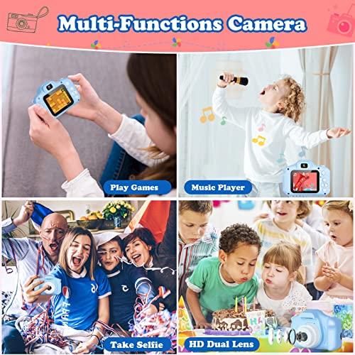 Zeacool Kids Camera,Hd Digital Video Camera,Childrens Toys For 3 4 5 6 7 8 9 Year Old Boys/Girls,Selfie Camera For Kids,Christmas Birthday Gifts With 32Gb Sd Card(Blue) #TOP2