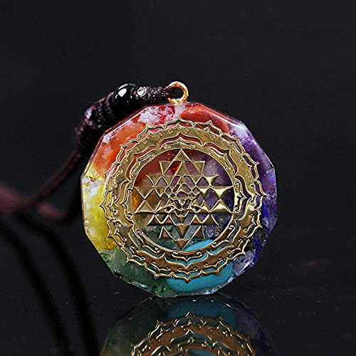 Day Day Up Orgonite Necklace Sri Yantra Luminous Pendant Sacred Geometry Chakra Energy Necklace Meditation Jewelry4