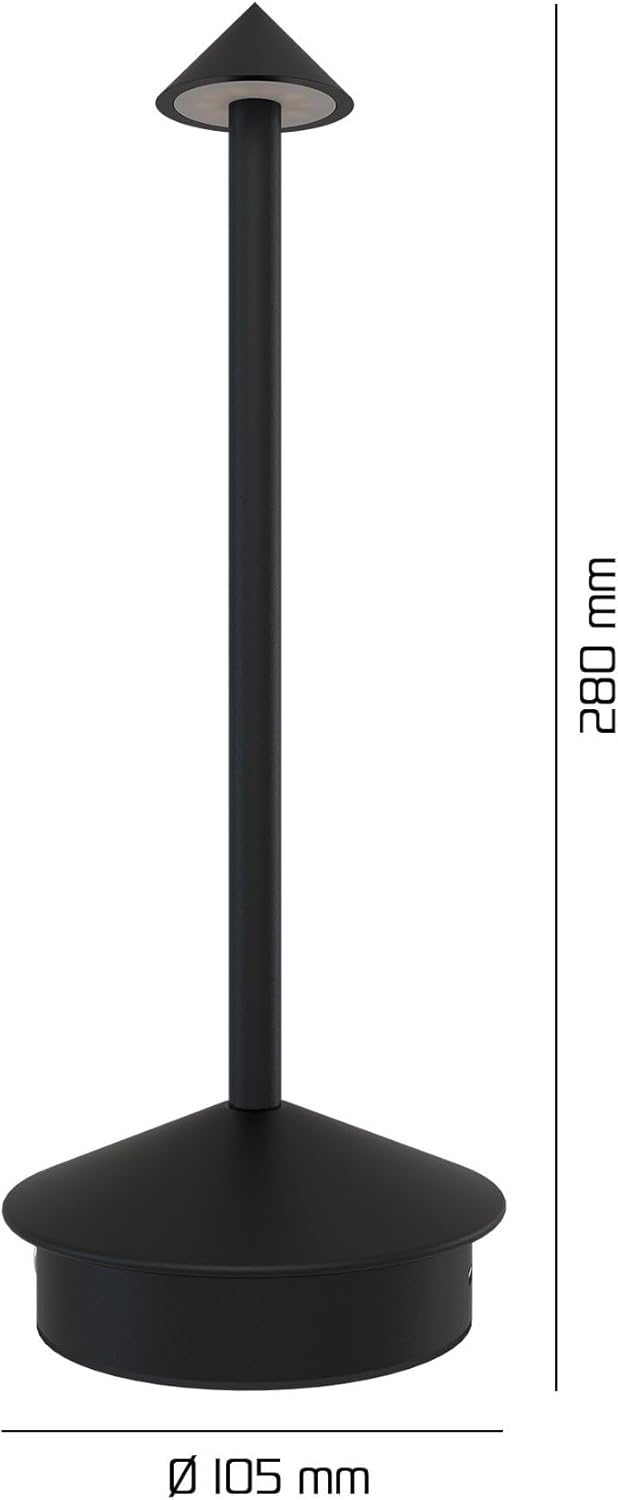 Diagram showing the dimensions of the Ledvion table lamp