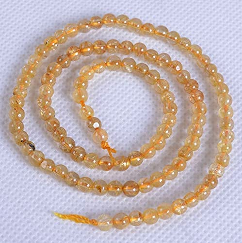 Perles quartz rutilé doré 4mm pour créer des bijoux bohèmes et élégants au quotidien