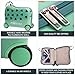 MiniMax 45x36x20cm 29L Kids Ride-On Suitcase 4PCS Set Inc Drawstring Bag, Neck Pillow & 50+ Personalisation Stickers, Easyjet Max Size Childrens Rolling Hand Cabin Luggage 45x36x20 Green Dinosaur
