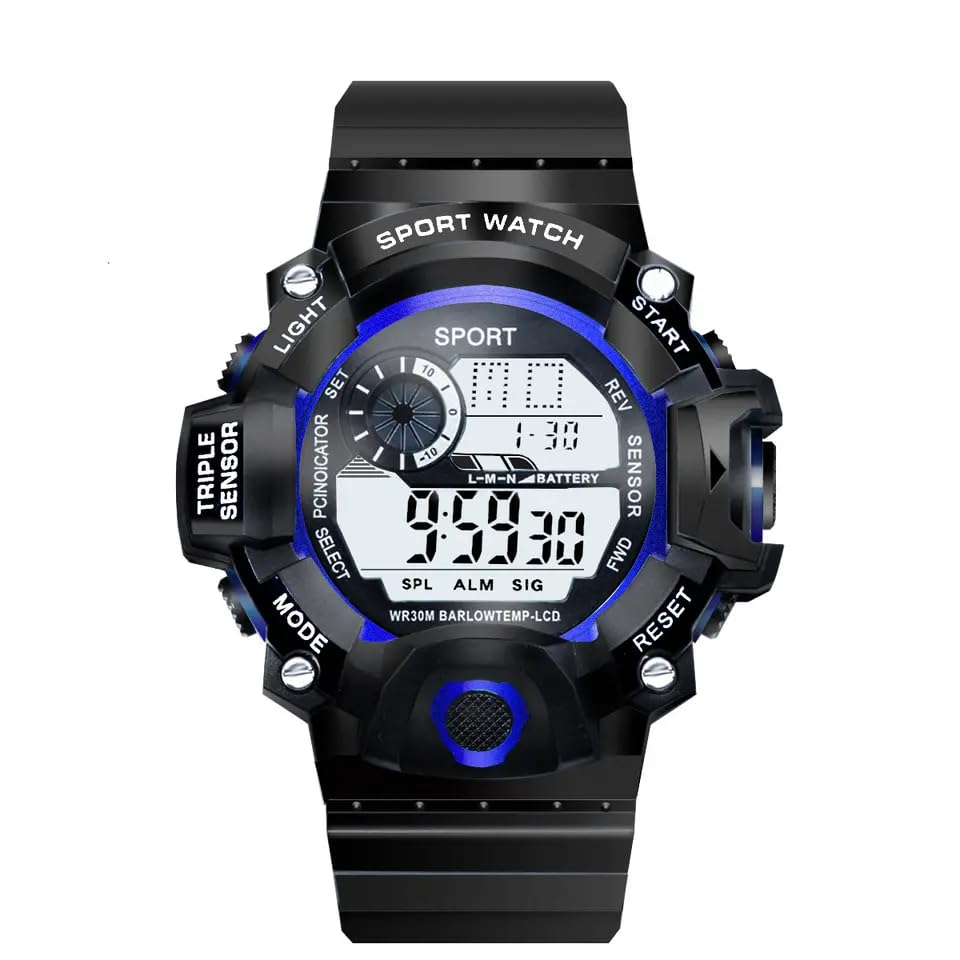GOLDENIZE FASHION New Multifunction Waterproof Digital Dial Student Male and Female Sports Electronic Watches for Childrens Fashion Boy and Men Wrist Watch (Blue) (B0CCLGF8KN) Amazon Price History, Amazon Price Tracker