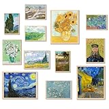 KBKBART Vintage Eclectic Wall Art Prints Set of 12, Abstract Eclectic Wall Decor Van Gogh Maximalist Famous Artist Painting Pictures, Trendy Maximalism Poster for Aesthetic, Unframed