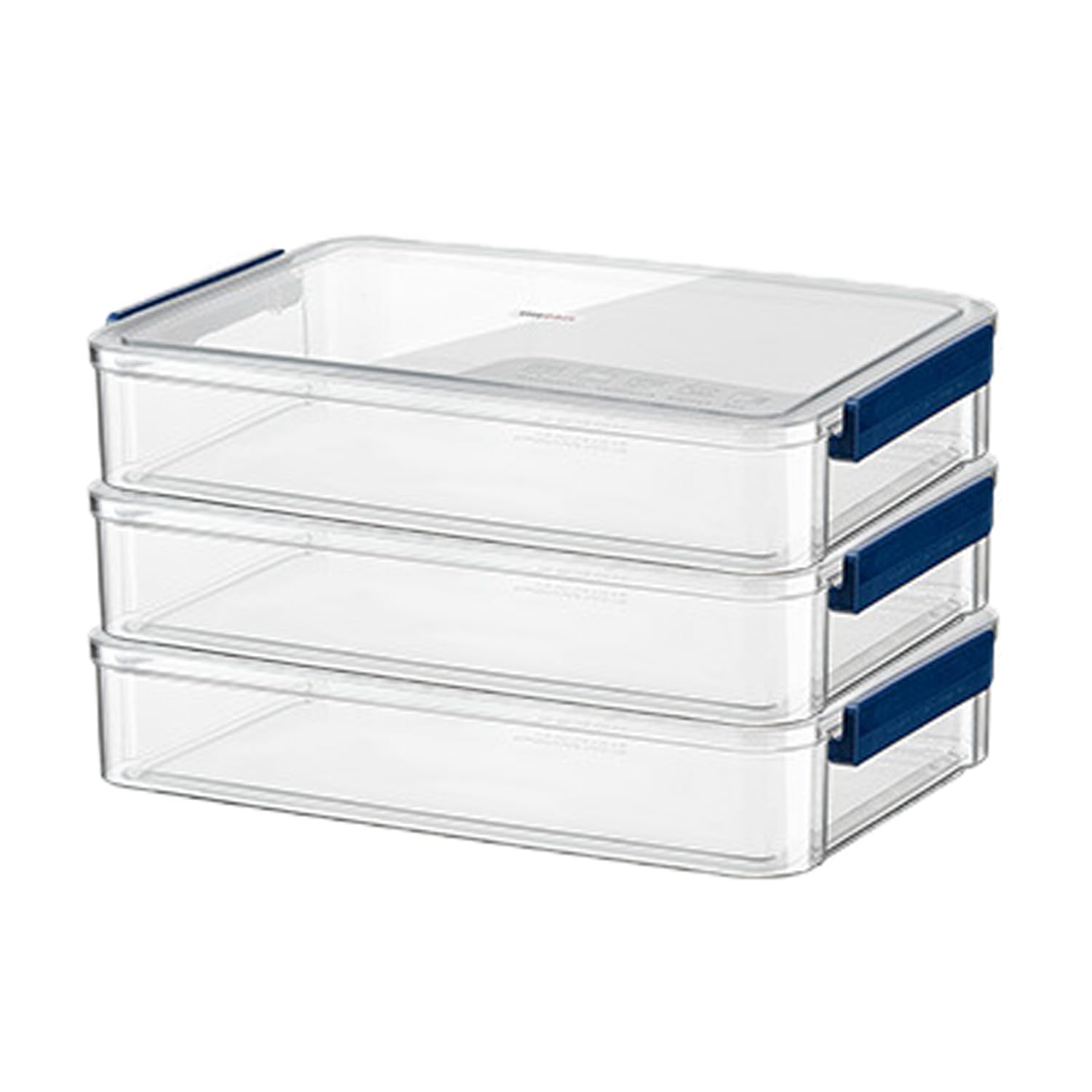 LIPCHEEGO A4 Scrapbook Paper Storage, Photo Storage Box, Plastic File Box (3Pack, Large, Blue)