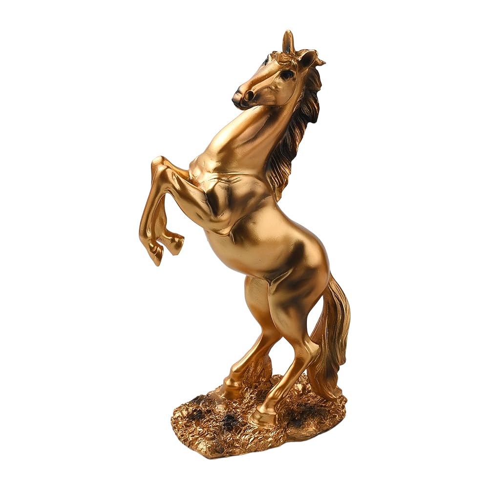 Statue de cheval haut de gamme en résine dorée DICOSMETIC