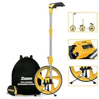 Distance Measuring Wheel in Feet and Inches, zozen Collapsible Measure Wheel Imperial Industrial Measuring Wheel with Backpack and Tape Measure