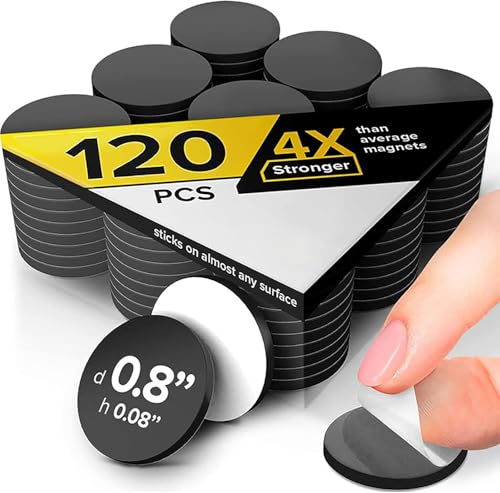 Adhesive Magnetic Dots 120Pcs Strong Magnets for Crafts with Adhesive Backing Small Round Magnet Stickers Sticky for DIY Fridge Refrigerator Whiteboard and Scientific Projects (120 20 * 2mm)