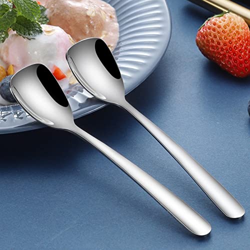 Foxas Set Of 6 Ice Cream Spoons, Dessert Spoons, 6-Inch Elegant Gelato Spoons, Small Iced Coffee Tea Spoons, Shovel Cake Spoons, 18/8 Stainless Steel, Bon Appétit Series #TOP2
