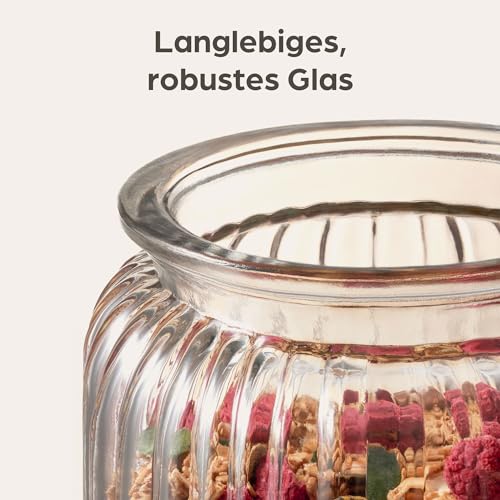 Praknu 6er Set Bonbongläser 700ml – Candy Bar – Vorratsgläser mit Deckel – Ansicht 6