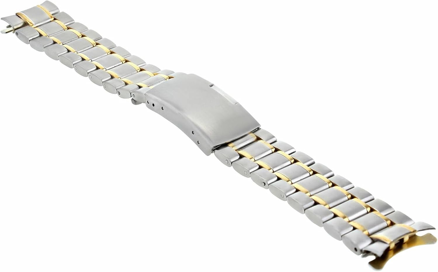 Ewatchparts Watch Band Solid Link Compatible With Casio Mdv106G Black Resin 200 Meter 22mm Two Tone