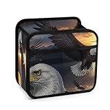 PPIKTC Spacious Hanging Auto Seat Organizer with Ventilated Mesh Pockets for Wet Wipes and Baby Supplies, Eagle