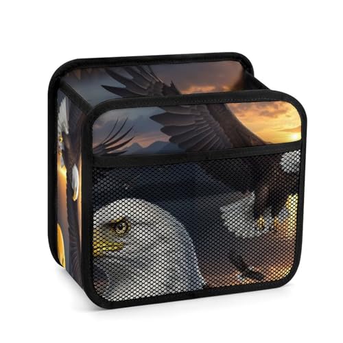 PPIKTC Spacious Hanging Auto Seat Organizer with Ventilated Mesh Pockets for Wet Wipes and Baby Supplies, Eagle