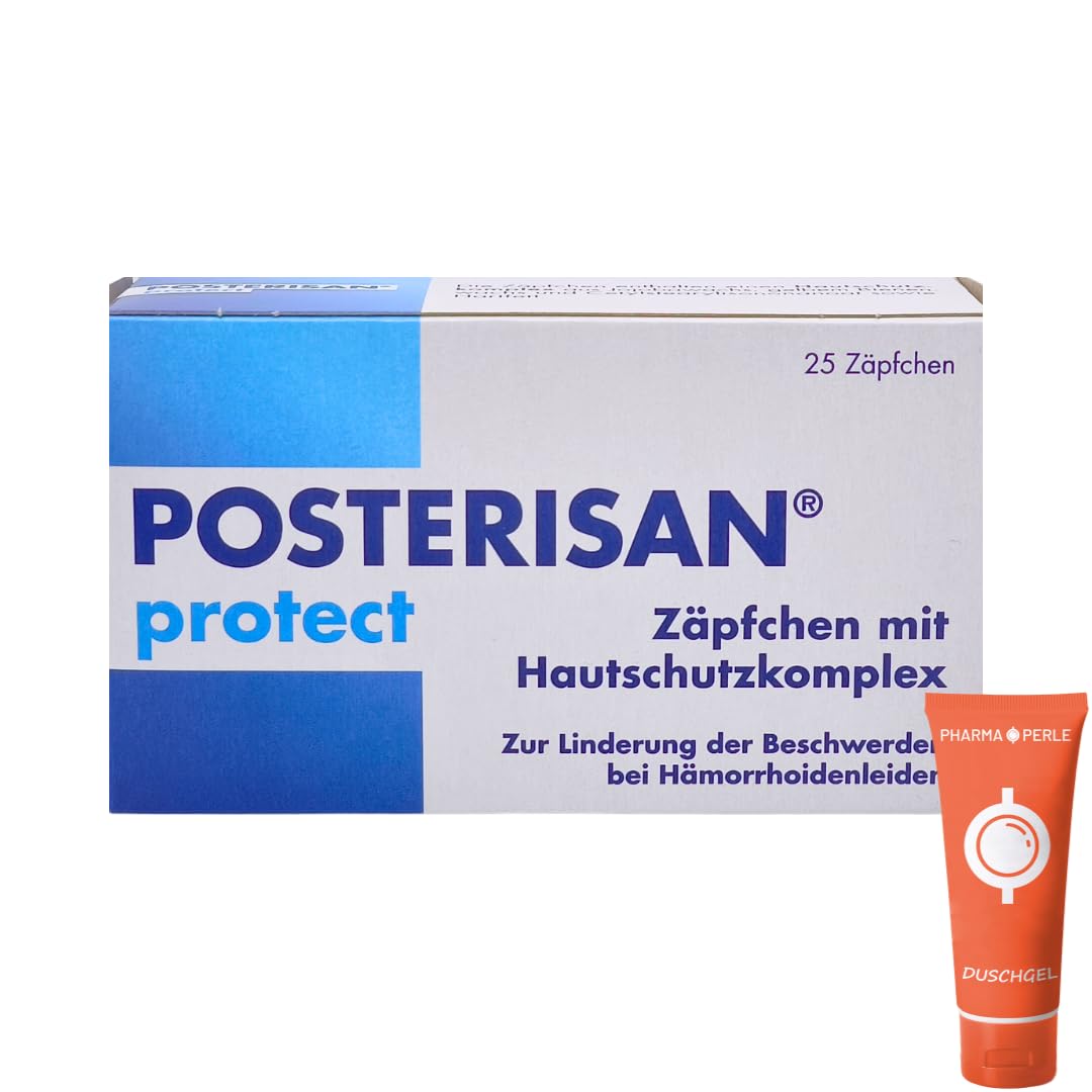 Posterisan protect 1x 25 Zäpfchen mit Hautschutzkomplex bei Hämorrhoiden I Schutz vor Reizungen I Jojobaöl & Bienenwachs I rektale Anwendung I für sensible Haut I Spar-Set plus Pharma Perle give-away