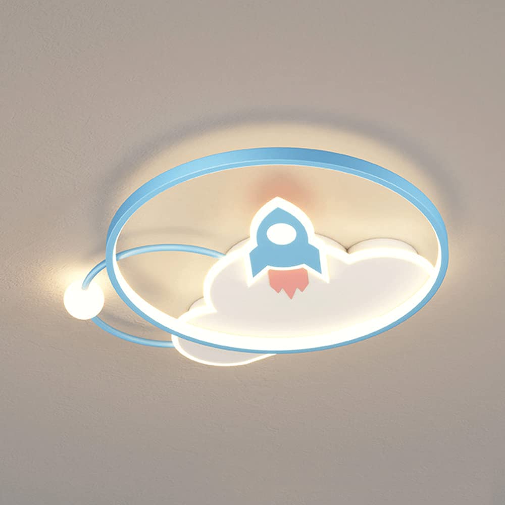 Plafonnier LED fusée chambre enfant luminaire tricolore graduable