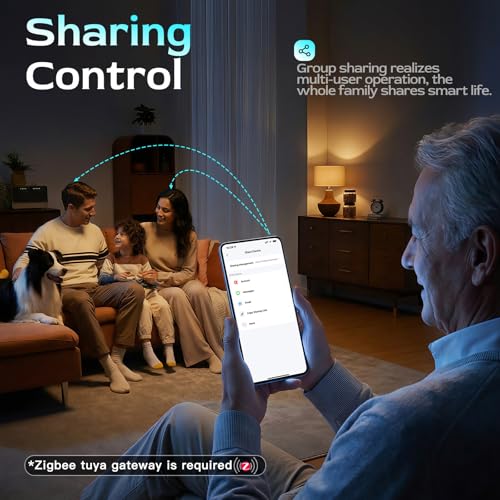 BSEED Smart ZigBee Rolladenschalter,Kompatibel mit Smart Life/Tuya APP, arbeitet mit Alexa und Google Home, intelligenter Jalousieschalter mit Touch Panel Weiß (Hub erforderlich)