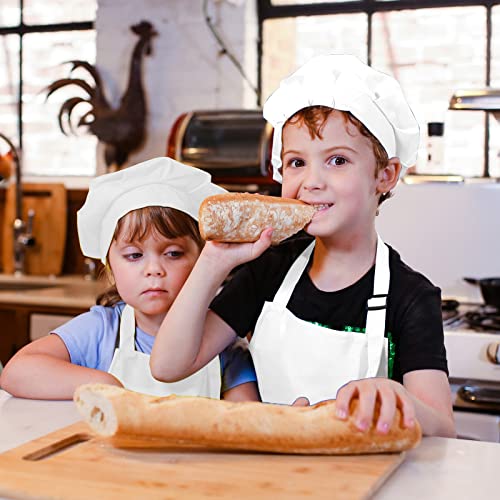 Imerago 15 Pcs Kids Aprons With Pockets Adjustable Chef Painting Aprons Bulk For Girls Boys Aged 6-13 Cooking Baking Crafting White #TOP3