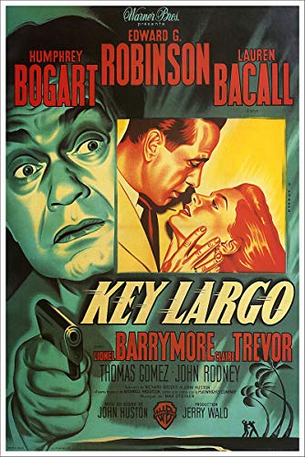 Key Largo Humphrey Bogart Vintage Movie Poster CANVAS Print