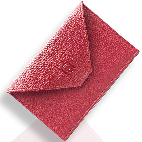 Porte Papier Voiture Cuir avec 2 Étuis Proteges Carte Grise et Permis - Porte Document Véhicule avec Rangement Assurance et vignettes -Bonus : Pochette Blocage RFID WalStart (Rouge) Cover