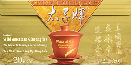 Prince of Peace Wild American Ginseng Instant Tea, Triple Pack (3 Boxes X 20 Sachets)