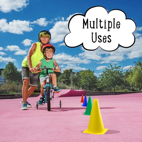 Image of Protoner Training Cones Set of 12, Multi-Colour, with Carry Bag, 6-15 Inch (15 inch(Pack of 12))