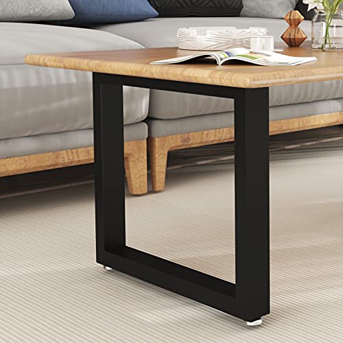 Image of HOMEKAYT Metal Coffee Table Legs 16''Hight 11'' Wide, Metal Bench Legs Desk Legs Multiple Uses for Bench,Side Table (Rectangle Shape, 2pcs)-Black