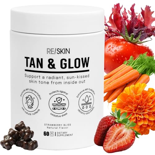 Triple Action Tanning Gummies - Full Spectrum Formula with Astaxanthin, Beta Carotene, Lycopene, Lutein & Zeaxanthin