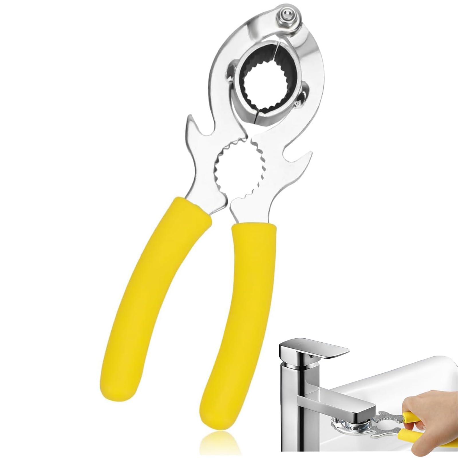 YUISI Faucet Wrench, Bathrooms and Kitchens Plumbing Repair Tool, Strong Bite Universal Tap Spanner, Full-Body Metal, Multi-Function Faucet Maintenance Wrench-picture-17
