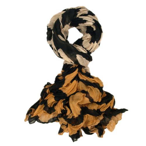TrendsBlue Premium Two Tone Striped Wave Scarf3