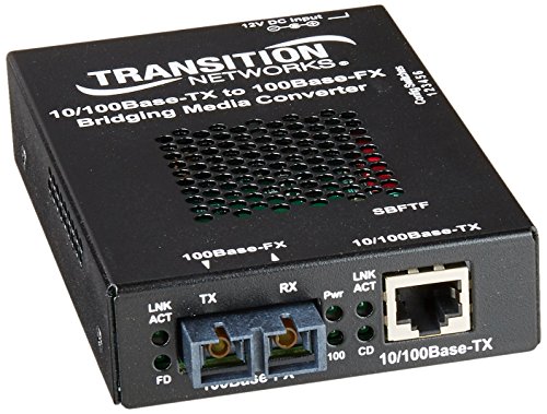 SBFTF1013105NA - Transition Networks 10/100 �u���b�W���O 10/100Base-TX to 100Base-FX ���f�B�A�R���o�[�^�[ RJ-45 x 1�ASC - 10/100Base-TX�A100Base-F