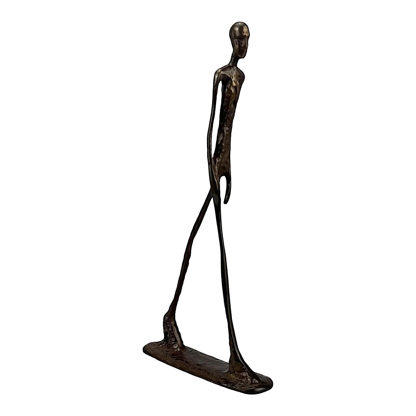 Giacometti - Escultura de estatua de hombre caminando de bronce real, réplica vintage