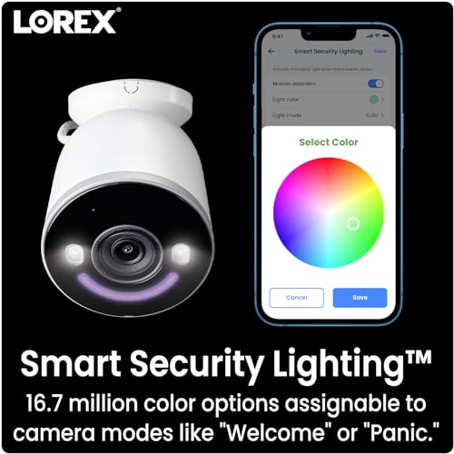 Image of Lorex 4K 8MP Wi-Fi 6 Spotlight Security Camera | Indoor /Outdoor | Color Night Vision | Smart Motion Detection | 32GB Local Storage | 2-Way Talk | IP65 Rated | No Monthly Fees | White