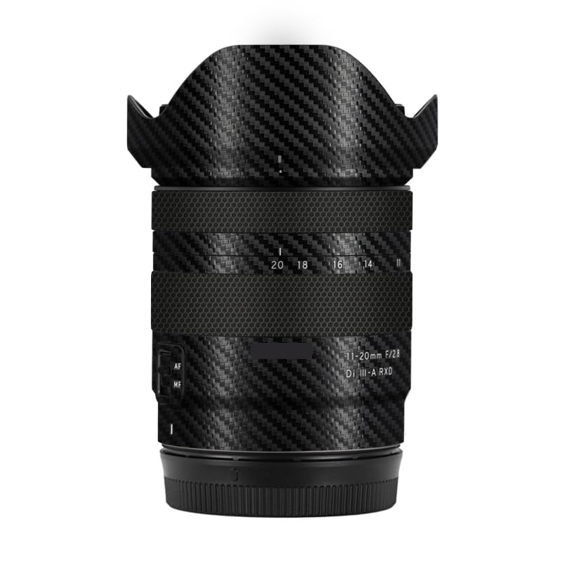 Autocollant Tamron 11-20 mm F2.8 Canon RF en fibre de carbone noire pour objectif photo