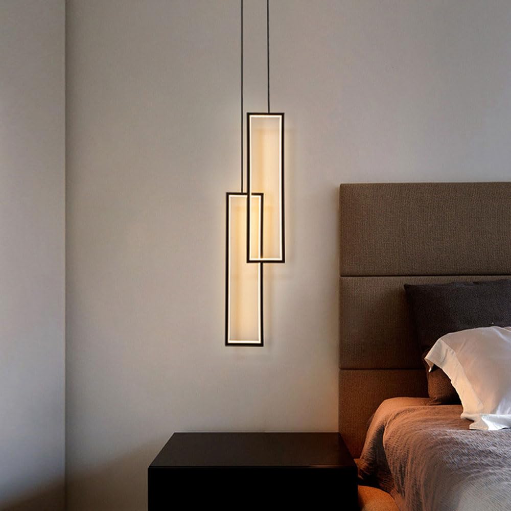 Nowoczesne krótkie lampy wiszące, czarne lampy wiszące, aluminiowe matowe lampy sufitowe, żyrandol LED 35 W, regulowane lampy wiszące na sznurku, salon, sypialnia