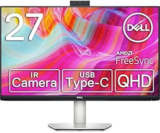 Dell S2722DZ 27 inch Work From Home Monitor, Video Conferencing Features - Built-In Camera, Noise-Cancelling Dual Microphones, USB-C connectivity, 16:09 Aspect Ratio, 4ms Response Time, QHD - Silver