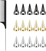16 Pieces Hair Finger Separation Tool - Metal Braiding Ring Knitting Aid Dispenser for Braids and Hairstyles - Practical Accessories