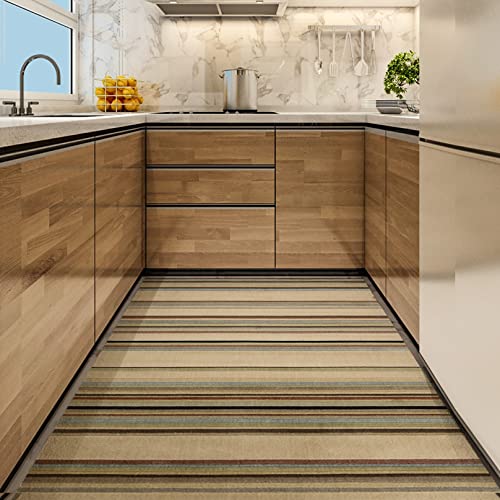 Tapis de cuisine 90x300cm abstrait et lavable pour grands espaces