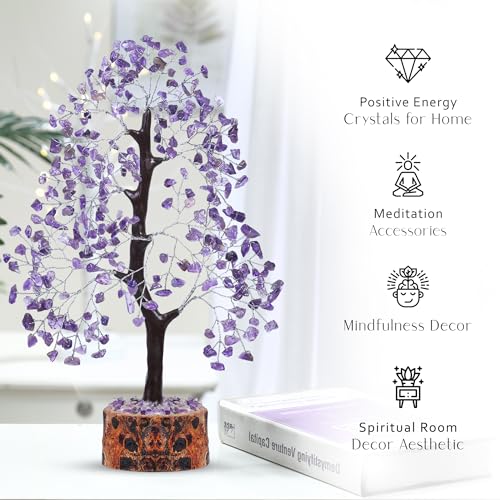 PYOR Amethyst Crystal, Artificial Tree, Crystals And Stones, Desk Decorations for Women Office Feng Shui Decor - Image 2