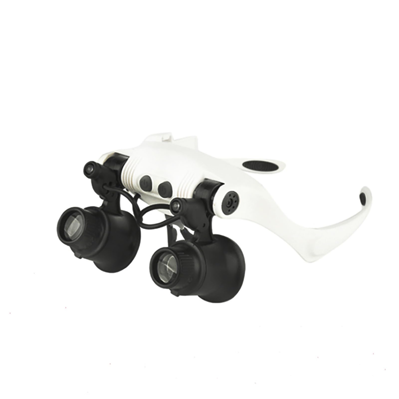 Loupe à monture frontale 6 lentilles amovibles 2 lumières LED mains libres pour la lecture de bijoux (6,0 x 8,0 x 10,x 15,0 x 20,0 x 25,0 x)