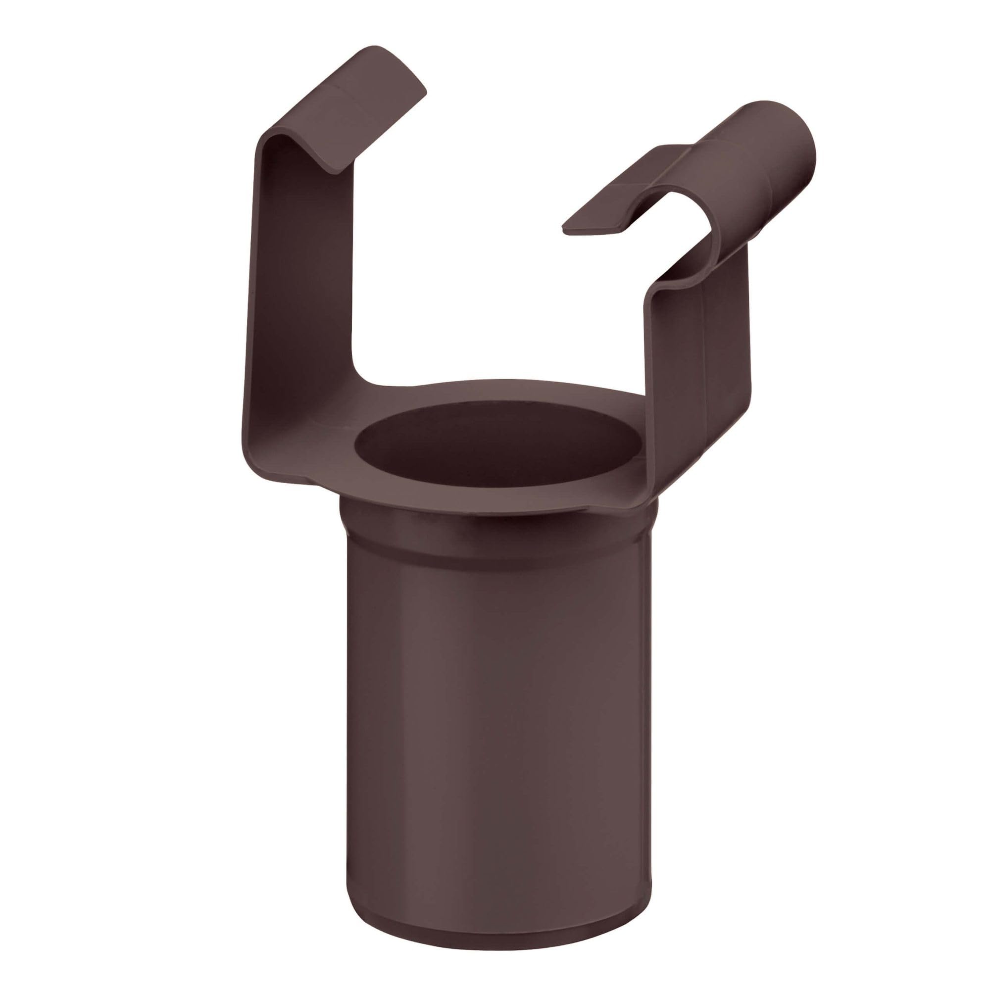 INEFA Box-Shaped Drain Support, PVC-U 68/50mm Dark Brown Hook-on Support, Gutter Accessories, Easy Installation, Made in Germany