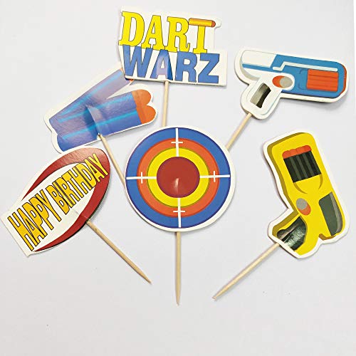 Gmakceder Birthday Nerf Cupcake Topper 24 Pcs #TOP1