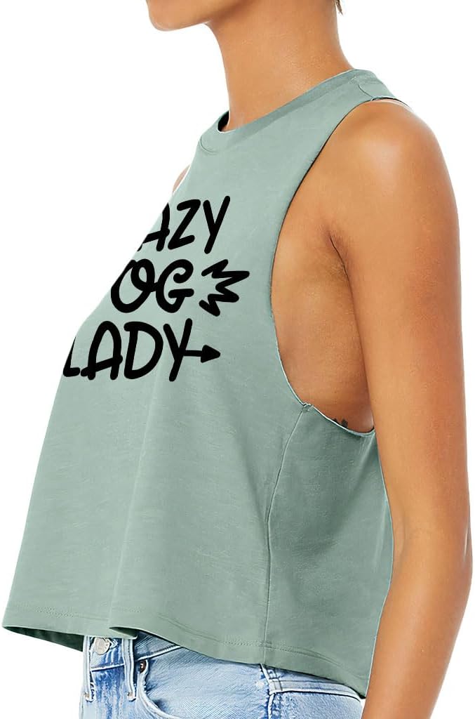 Dog Lover Racerback Cropped Tank - Gift for Her - Sarcastic Dog Mom Gift