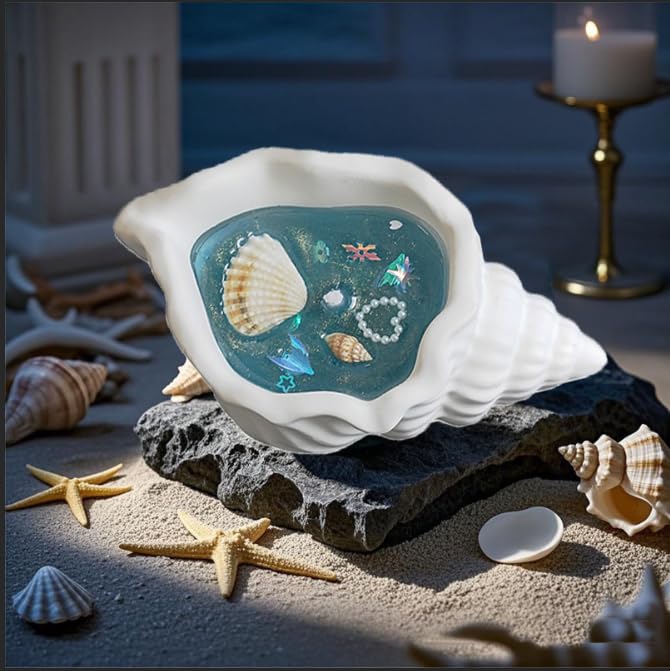 USmagically Seashell Shaped Candles, Ocean Inspired Soy Wax Candles - Conch Shell & Starfish Designs, Beach Theme Home Decor Gifts for Women, Summer Holiday Birthday Party Favors