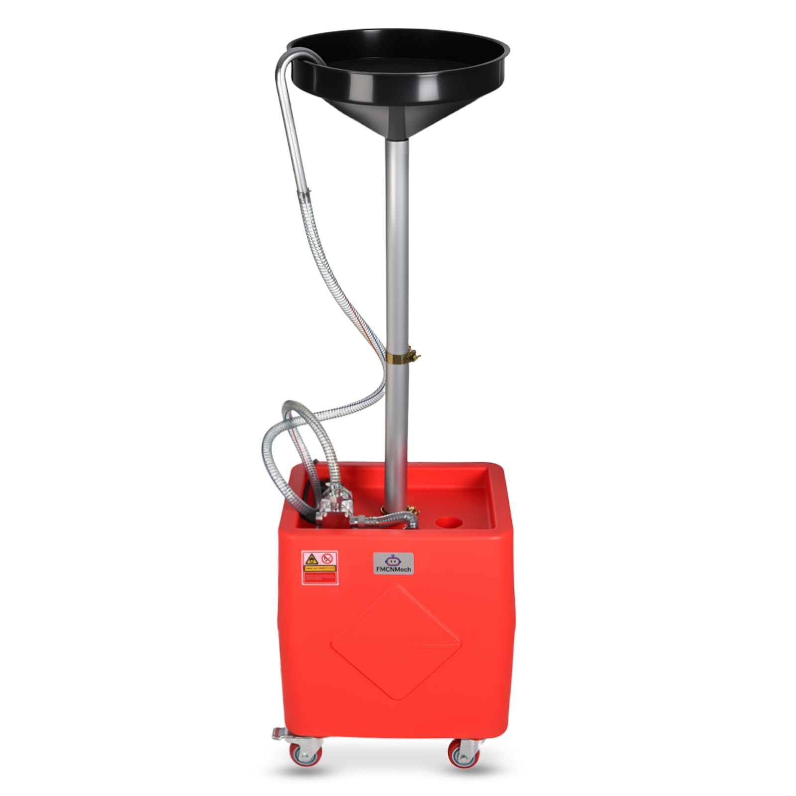 FMCNMech 20 Gallon Oil Drain Tank, 110V Electric Pump, 8 GPM